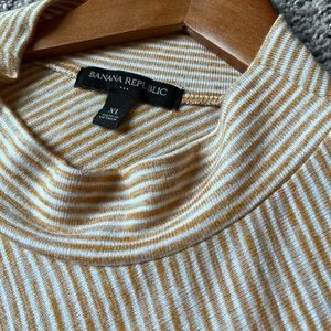 Stripped Banana Republic Long Sleeveless Blouse